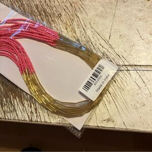 Pink and Gold Beaded Necklace